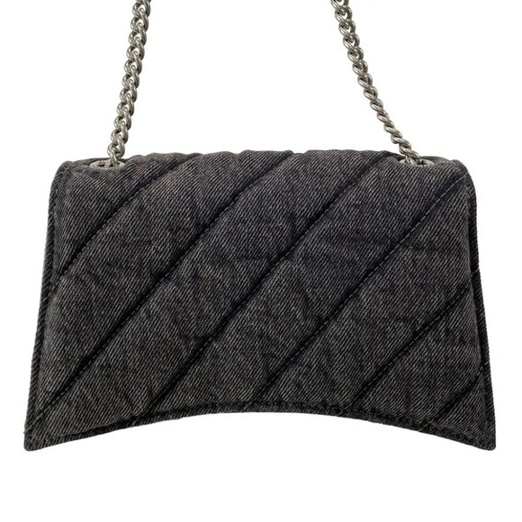 BALENCIAGA CRASH XS Chain Bag Black Dark Brown Denim - Shoulder Bag - Picture 3 of 16